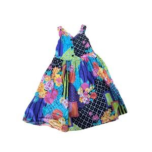 Vintage KoKoMo kids patchwork 90s kids dress colorful Floral print